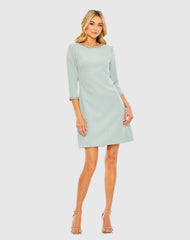 Embellished Crepe Cocktail Dress