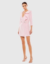 Ruffled Faux Tuxedo Mini Dress