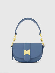 Grain Leather Saddle Bag With Gold Hardware - FINAL SALE