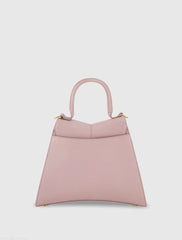 Purple Medium Angular Leather Handbag With Gold Hardware