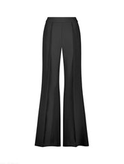 Black Classic Crepe Wide Leg High Waisted Trouser Pant - FINAL SALE