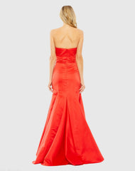 Red Strapless Bow Mermaid Gown - FINAL SALE