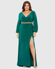 Split Sleeve Surplice Gown (Plus)