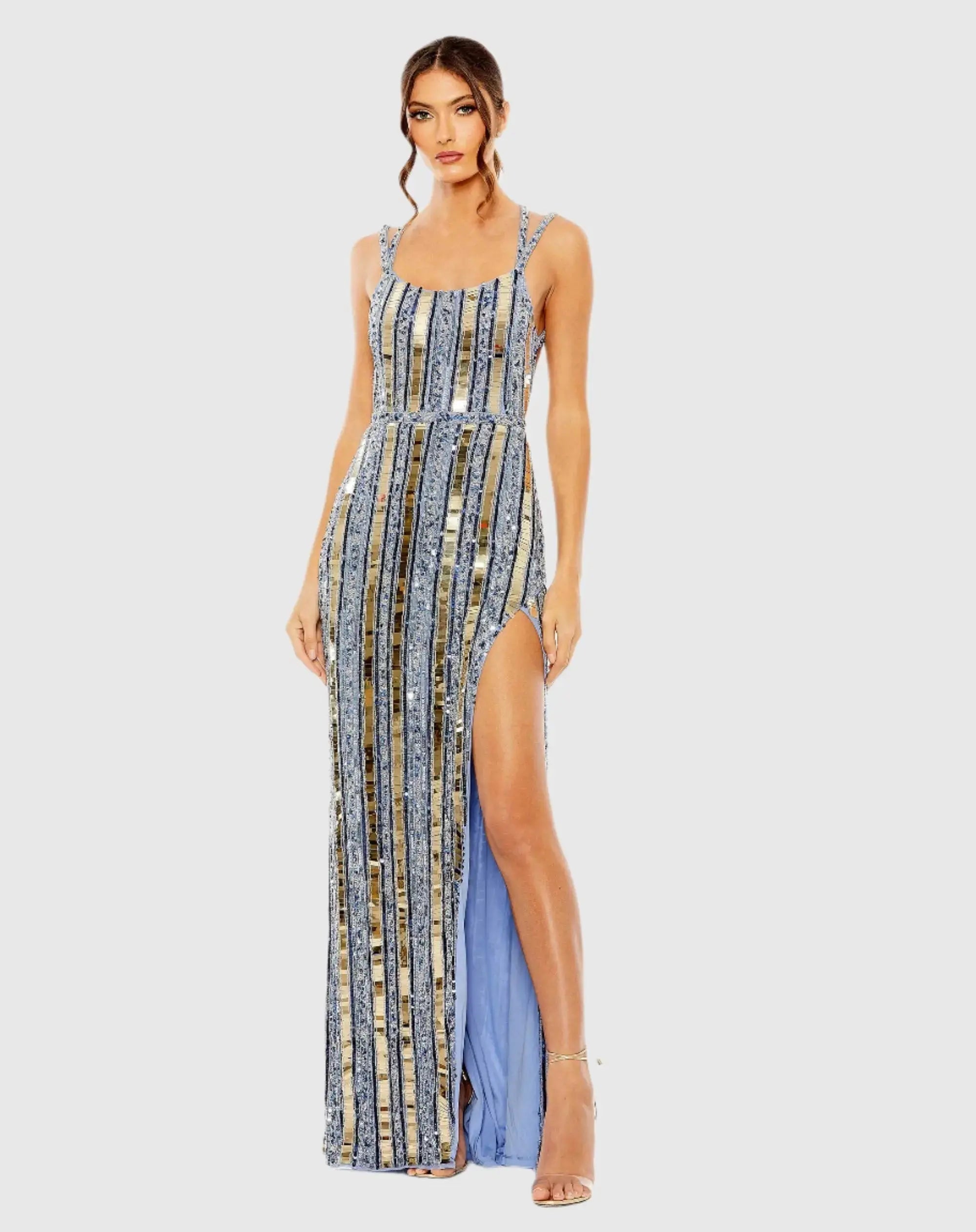 Halter Neck Embellished Detailed Back Gown