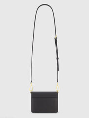 Black Mini Leather Tone On Tone Crossbody Bag