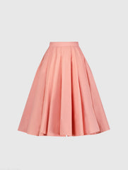 The Bubbly Pink Faille High Waisted Midi Full Circle Skirt - FINAL SALE