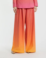 Multicolor Ombre Crepe Wide Leg Trouser Pant - FINAL SALE